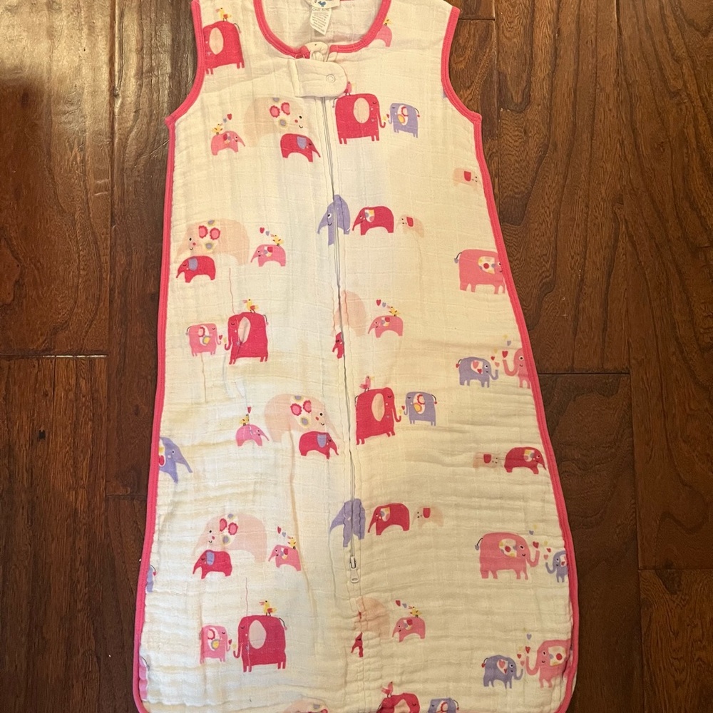 Angel Dear Muslin Cotton Sleep Sack Pink Elephants